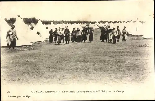 Ak Oudjda Oujda Marokko, Le Camp, Occupation francaise 1907