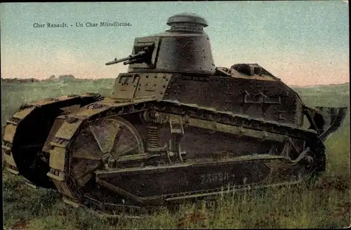 Ak Char Renault, un Char Mitraulleuse, Französischer Panzer, 73528