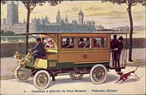 Ak Puteaux Hauts de Seine, Omnibus a petrole de Dion Bouton