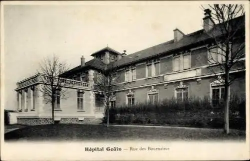 Ak Clichy Hauts de Seine, Hopital Goüin, Rue des Bournaires