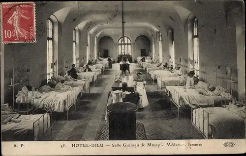 Ak Paris I Louvre, Hotel Dieu, Salle Gueneau de Mussy, femmes