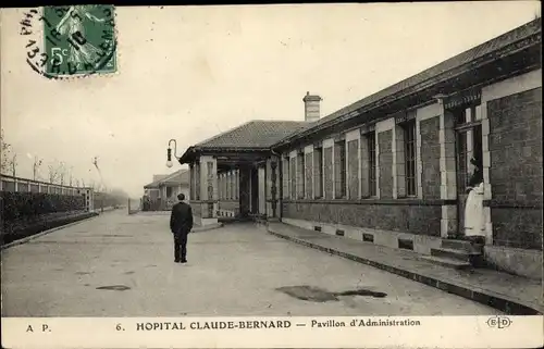 Ak Paris XIX La Villette, Hôpital Claude-Bernard, Pavillon d'Administration
