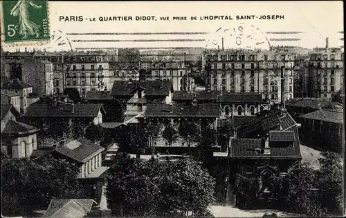 Ak Paris XIV Observatoire, Hopital Saint Joseph, le Quartier Didot