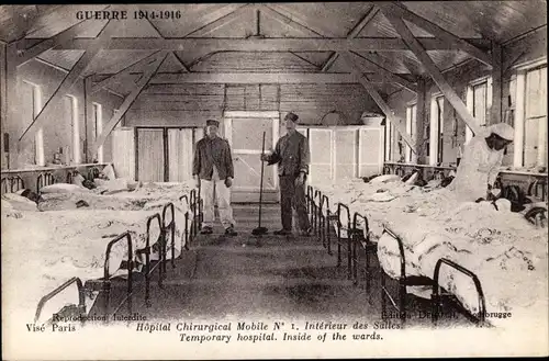 Ak Paris X, Hôpital Chirurgical Mobile No 1, 1914-1918