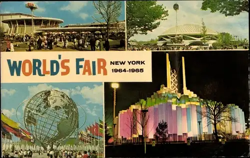 Ak New York City USA, World's Fair, Weltausstellug 1964-1965, Top Left, Schaefer Center, Bottom Left