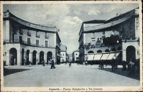 Ak Caserta Campania, Piazza Margherita e Via Jolanda