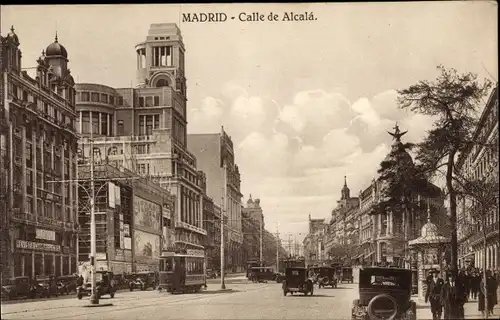 Ak Madrid Spanien, Calle de Alcala