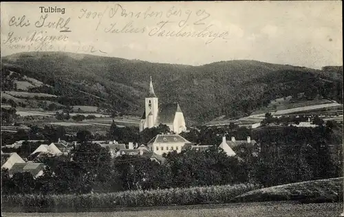 Ak Tulbing Niederösterreich, Blick auf den Ort, Kirche