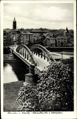 Ak Minden in Westfalen, Weserbrücke, Wesertor