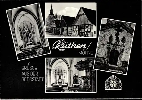 Ak Rüthen in Westfalen, St. Nikolauskirche, Johanneskirche