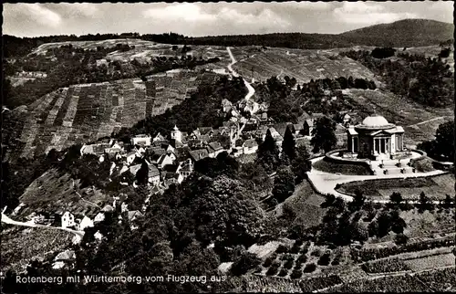 Ak Rotenberg Rauenberg in Baden, Ort mit Württemberg, Fliegeraufnahme, Tempel