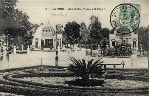 Ak Palermo Sizilien Sicilia Italien, Villa Giulia, Piazza del Centro