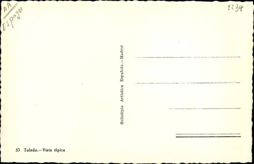 Ak Toledo Kastilien La Mancha Spanien, Vista tipica
