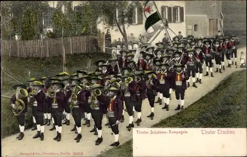 Ak Brixlegg in Tirol, Schützenkapelle in Tiroler Trachten