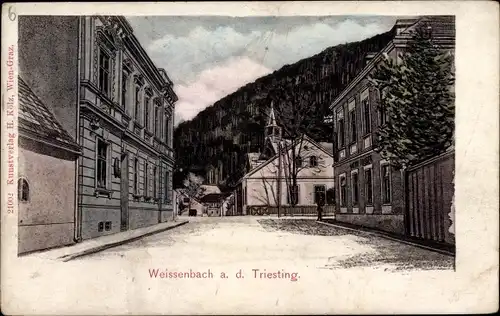 Ak Weißenbach an der Triesting Niederösterreich, Straßenpartie im Ort