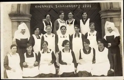 Foto Ak Schönenberg, Kochkurs 1931, Haushaltungsschule
