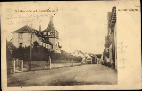 Ak Munderkingen an der Donau, Schillerstraße, Krankenhaus