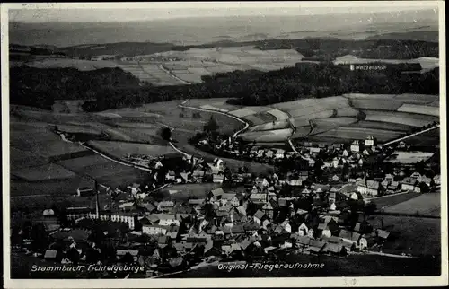 Ak Stammbach in Oberfranken Fichtelgebirge, Fliegeraufnahme