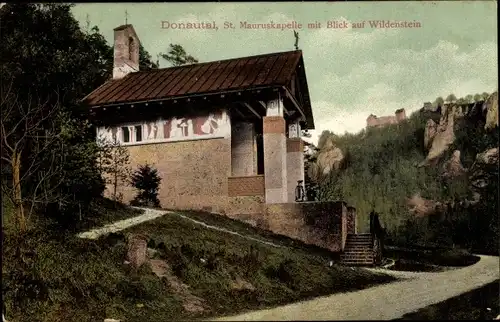 Ak St. Maurus Beuron an der Donau Württemberg, St. Mauruskapelle, Wildenstein