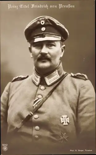 Ak Prinz Eitel Friedrich von Preußen, Uniform, NPG 5012