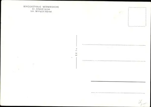 Ak Westfeld Sibbesse in Niedersachsen, Berggasthaus Wernershöhe, Jugendherberge, Eschenallee