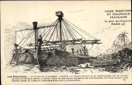 Künstler Ak Les Phéniciens, Ligue Maritime et Coloniale Francaise