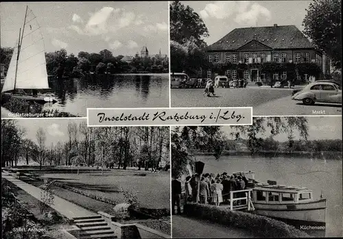 Ak Ratzeburg im Herzogtum Lauenburg, Am Großen Ratzeburger See, Markt, Küchensee