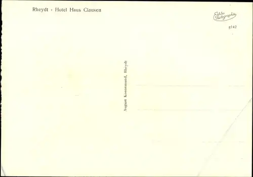 Ak Rheydt Mönchengladbach am Niederrhein, Hotel Haus Clausen