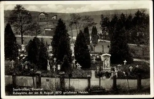 Ak Saarbrücken im Saarland, Ruhestätte der am 6. August 1870 gefallenen Helden