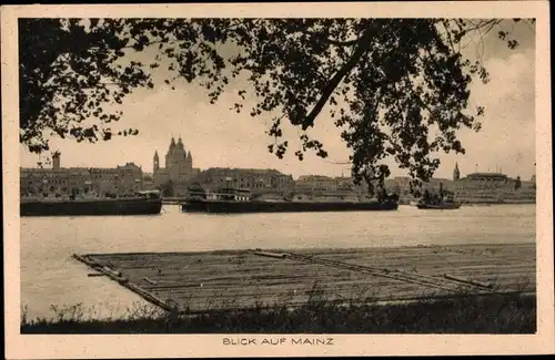 Ak Mainz am Rhein, Blick zur Stadt