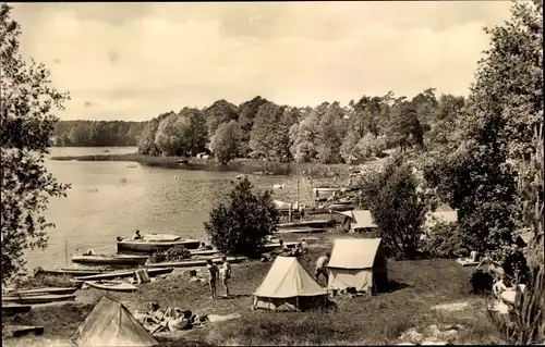 Ak Woltersdorf bei Berlin, Camping am Flakensee, Boote