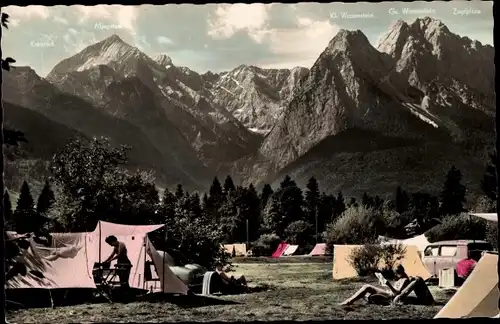 Ak Garmisch Partenkirchen in Oberbayern, Campingplatz Zugspitze