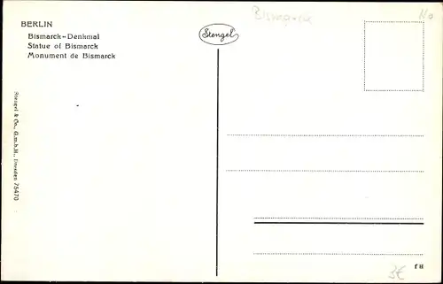 Ak Berlin Tiergarten, Das Bismarckdenkmal