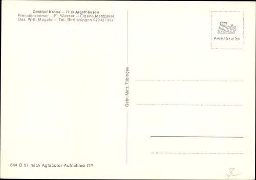 Ak Jagsthausen an der Jagst Württemberg, Gasthof Krone