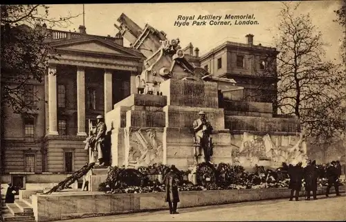 Ak London City England, Hyde Park Corner, Royal Artillery Memorial