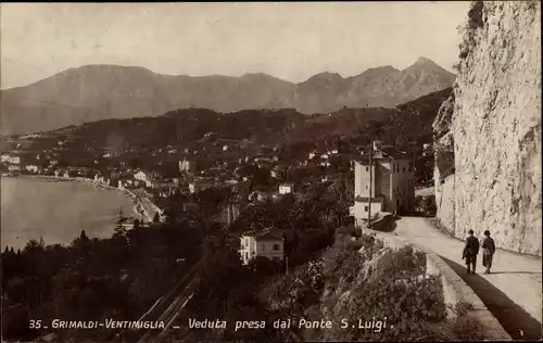 Ak Grimaldi di Ventimiglia Liguria, Veduta presa dal Ponte S. Luigi