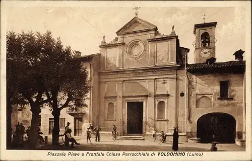 Ak Voldomino Lombardia, Piazzale Piave e Frontale Chiesa Parrocchiale