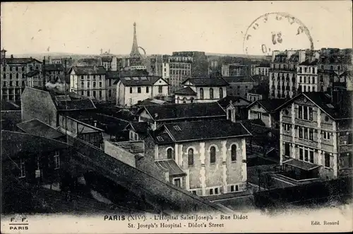 Ak Paris XIV Observatoire, Hopital Saint Joseph, Rue Didot