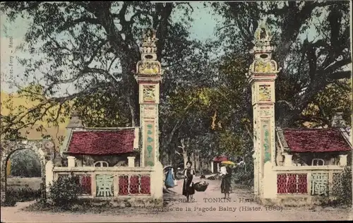 Ak Hanoi Tonkin Vietnam, Entrée de la Pagode Balny