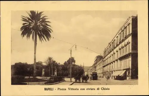 Ak Napoli Neapel Campania, Piazza Vittoria con riviera di Chiaia