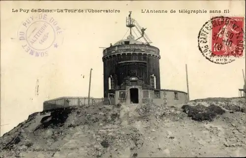 Ak Ambert Puy de Dôme, La Tour de l'Observatoire, L'Antenne de telegraphie sans fil