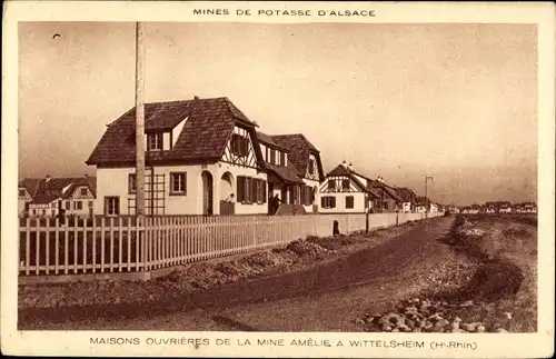 Ak Wittelsheim Elsass Haut Rhin, Maisons Ouvrières de la Mine Amélie