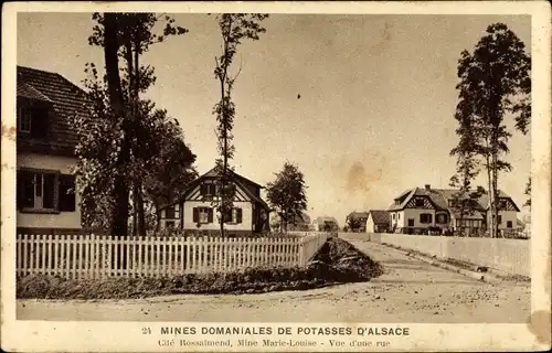 Ak Haut Rhin Frankreich, Mines Domaniales de Potasses d'Alsace, Vue d'une rue