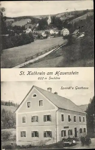 Ak Sankt Kathrein am Hauenstein Steiermark, Gesamtansicht, Spandl's Gasthaus