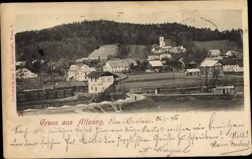 Ak Attnang Puchheim in Oberösterreich, Ortspartie, Bahnhof, Kirche