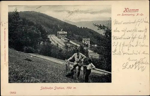 Ak Klamm am Semmering Niederösterreich, Südbahn Station