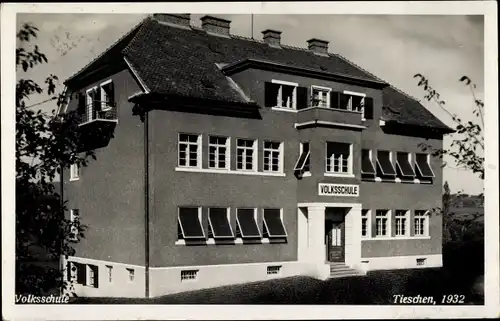 Foto Ak Tieschen Streiermark, Volksschule 1932