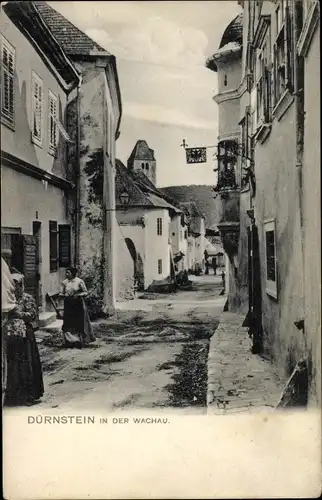 Ak Dürnstein an der Donau Wachau Niederösterreich, Straßenpartie