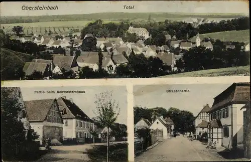 Ak Obersteinbach Markt Taschendorf Mittelfranken, Schwesternhaus, Gesamtansicht, Straße