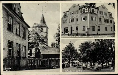 Ak Eibach Nürnberg in Mittelfranken, Kirche, Gasthaus zur bay. Krone